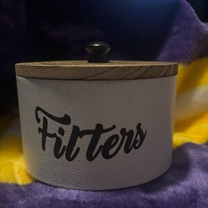 Farmhouse White Canister with Wooden Lid